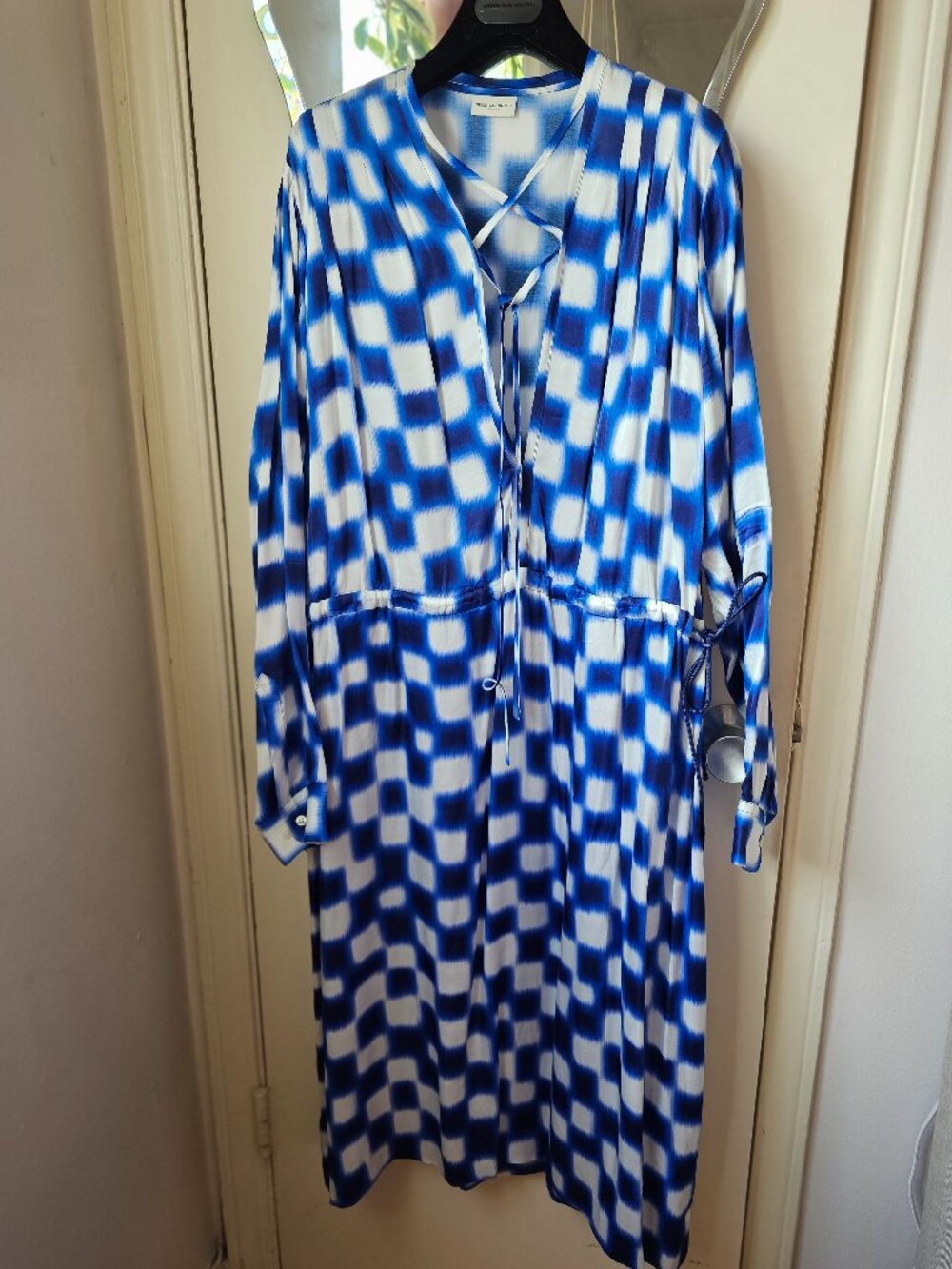 Dries Van Noten Plaid Print Midi Tunic Dress Sz 42 LN